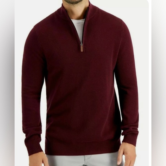 Club Room Men's Quarter-Zip French Rib Pullover Sweater Size S, L M, XL - Picture 3 of 10